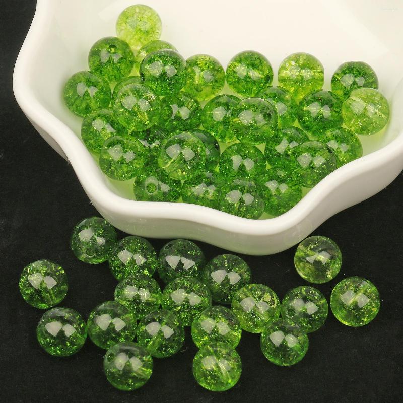 

Beads Wholesale 4/6/8/10mm Natural Stone Green Crackle Quartz Round Loose Spacer For Jewelry Making Diy Bracelet Necklace