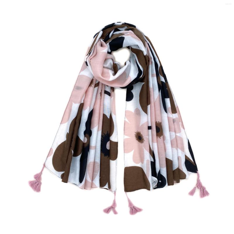 

Scarves 2022 Women Fashion Khaki Poppy Floral Tassel Viscose Shawl Scarf Lady High Quality Wrap Pashmina Stole Bufandas Muslim Hijab
