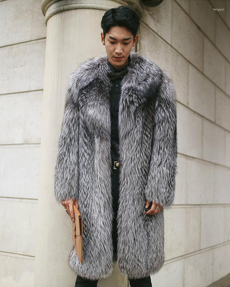 

Women' Fur 2022 Faux Men' Coat Long Plus Size Elegant For Men, Silver
