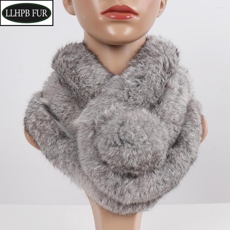 

Scarves 2022 Women Winter Natural Fur Scarf Knitted Genuine Lady Quality Warm Real Muffler