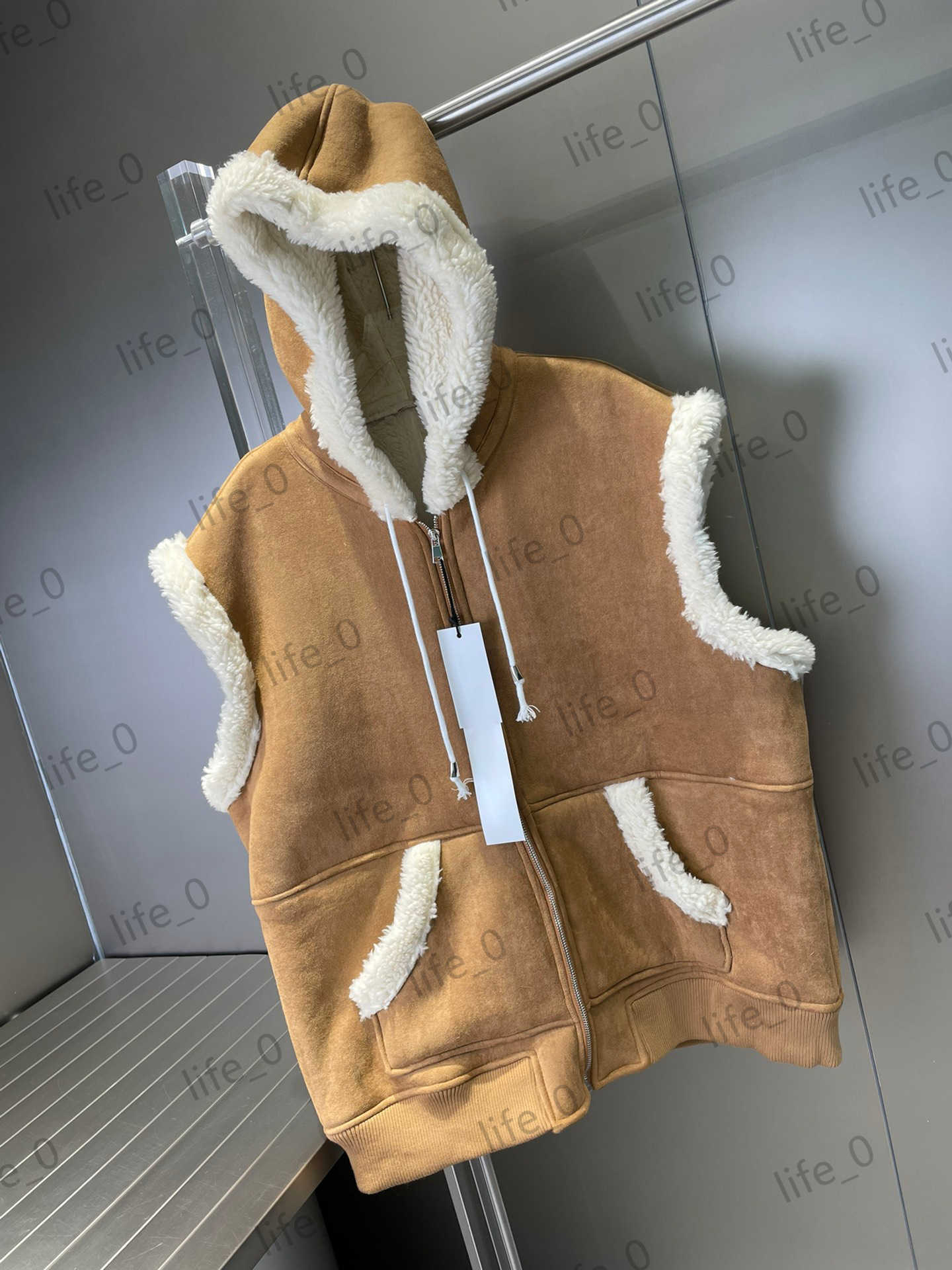 

Fashion Brand Womens Jackets Fur Body Vest Tops Hooded Zipper Pockets Coats Designer Autumn Winter Warm Jacket Women, Extra shipping