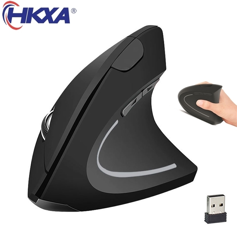 

Mice HKXA Wireless Mouse Vertical Gaming Mouse USB Computer Mice Ergonomic Desktop Upright Mouse 1600DPI for PC Laptop Office Home 221011