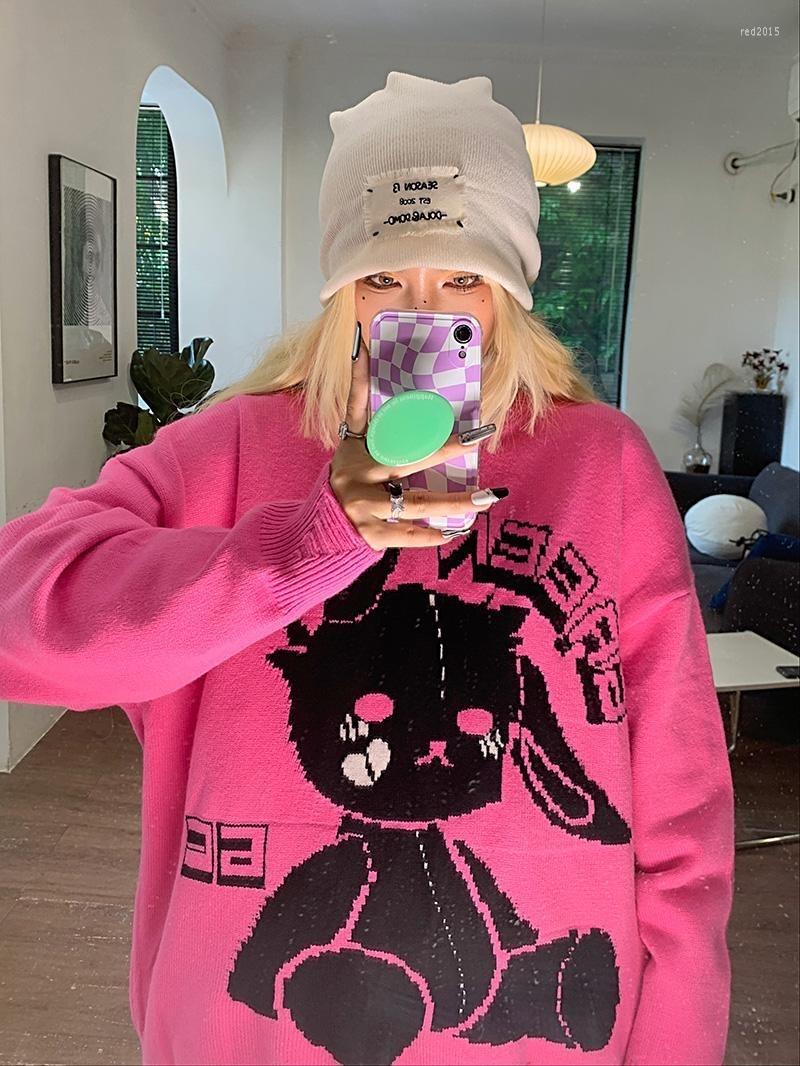 

Women's Sweaters Oversized Sweater Long Sleeve Knit Harajuku Winter Women's Pullover Y2K Fashion Print Kawaii Grunge Streetwear