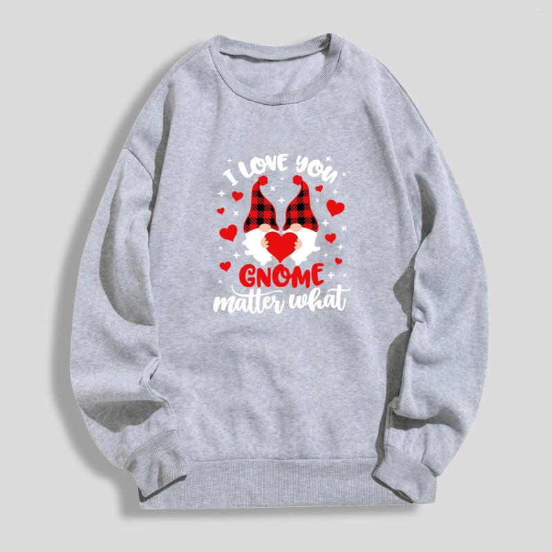 

Women's Hoodies Kawaii Sweatshirt Cartoon Gnomes Letter Print Women Harajuku Hooded Long Sleeve Valentines Day Pullovers, Rd