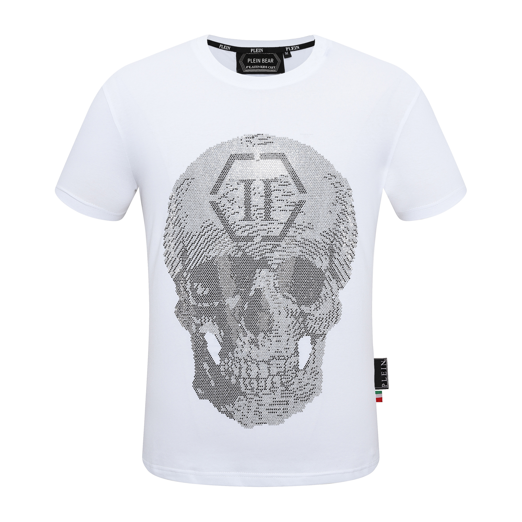 

PLEIN BEAR T SHIRT Mens Designer Tshirts Brand Clothing Rhinestone PP Skull Men T-SHIRT ROUND NECK SS STONES Classical Hip Hop Streetwear Tshirt Top Tees PB 160635, Black