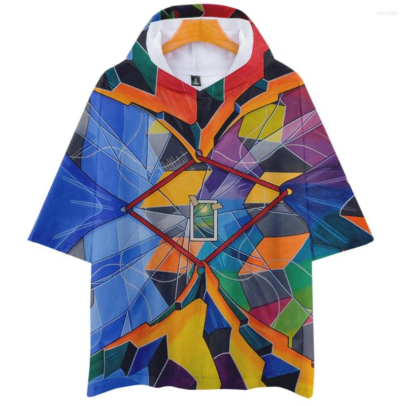 

Men's T Shirts 2022 Creative Colorblock 3D Color Hooded Men Women Fashion Summer Casual Boys Girls Tops, Hl03363