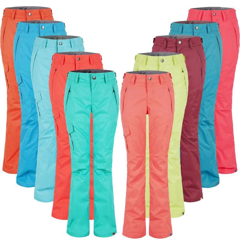 

Skiing Pants Womens Multicolor Ski Female Space Cotton Padded High Quality Waterproof 10K Snowboarding Snow Trousers, White
