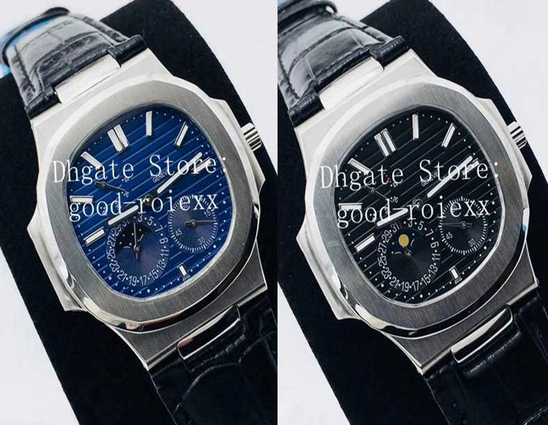 

2 Colour Watches For Men Watch Miyota Automatic Cal.240 Blue Dial 5712G Eta Men's 40mm Leather Band Power Reserve V2 Wristwatches