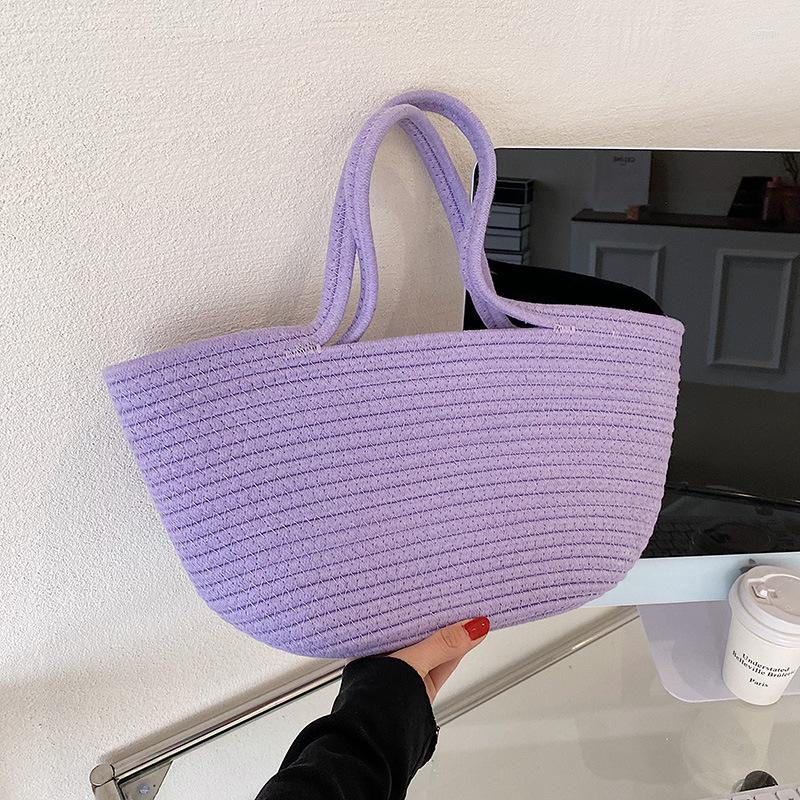 

Evening Bags Summer Large Capacity Straw Bag For Women Simple Style Woven Handbag Travel Beach Casual Shopping Tote Baskets, Blue