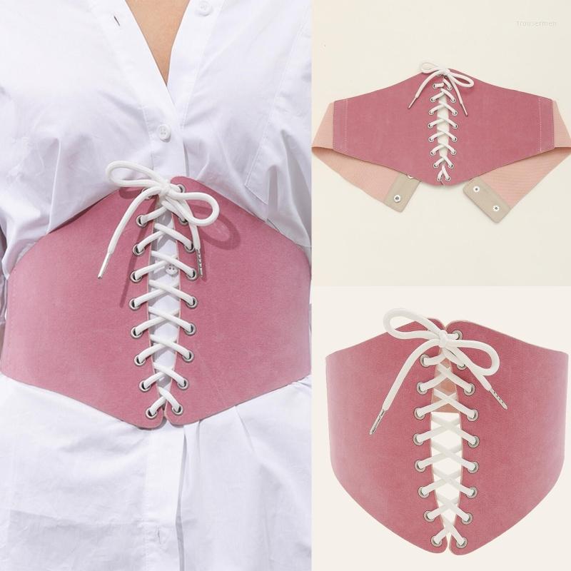 

Belts Lovely Women Top Corset With Adjustable Belt Woman Pink Color Lift Up Masquerade Party Crop Slimming Wrap