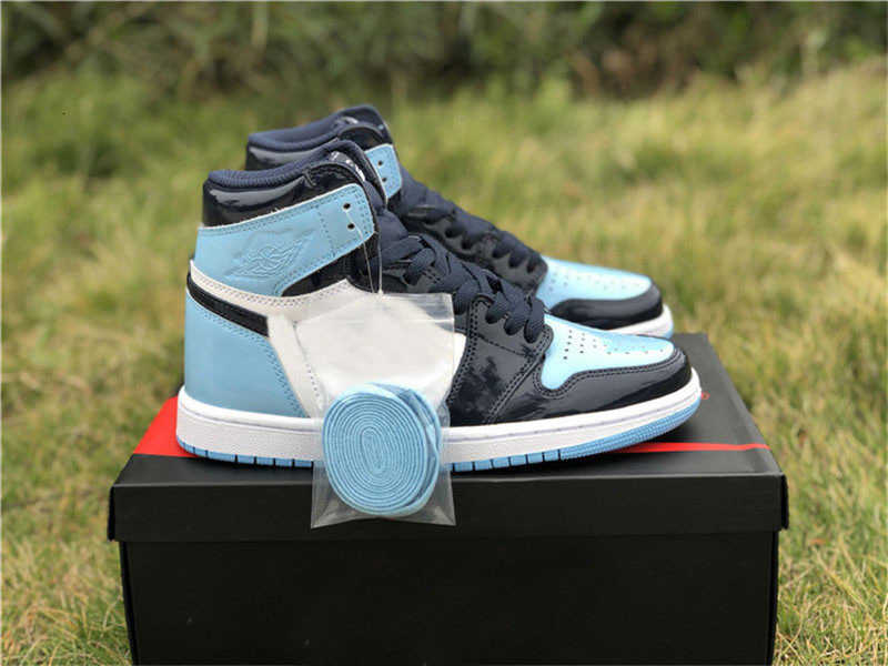 

Shoes Dr Basketball Sneakers Obsidian Blue with Original Box Authentic 1 High Og Unc Patent Asg Wmns 1s Man Woman Cd0461-401