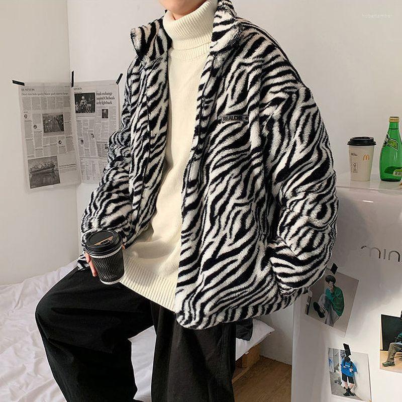 

Women' Down Winter Jacket Men Women Zebra Pattern Thick Cotton-padded Jackets 2022 Korean Fashion Loose Oversize Plush Woman Coats, Picture
