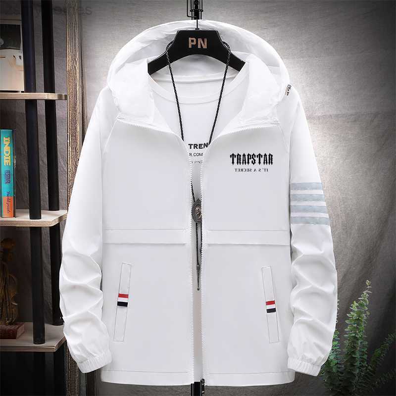 

2022 TRAPSTAR Printed Summer Men's New Outdoor UV Resistant Thin Jacket Coat Asian Size M-4XL, White-chunse