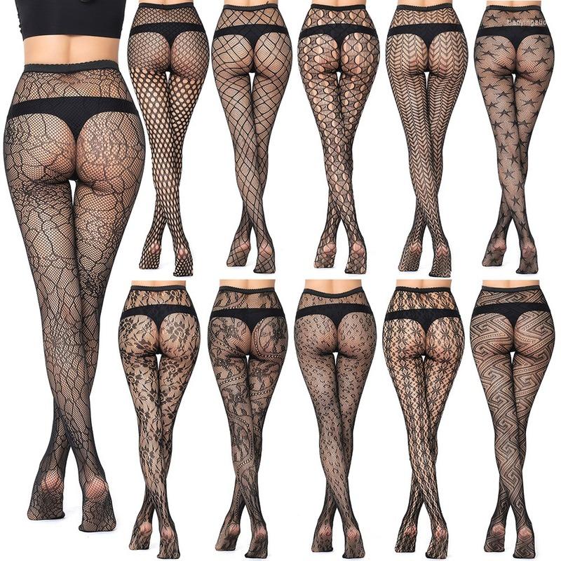 

Women Socks BONAS Womens Sexy Fishnet Tights Jacquard Weave Ultra-thin Pantyhose Hollow Solid Lace Black Lingerie Collant, 6003