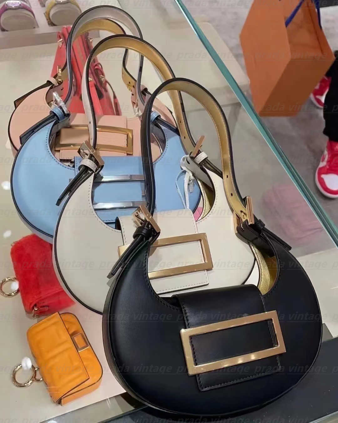 

Designer Luxury Fend Cookie Shoulder Bag Top Totes Mini Leather Classic Handbags Detachable Strap Womens Mens Handbag Wallet, Box