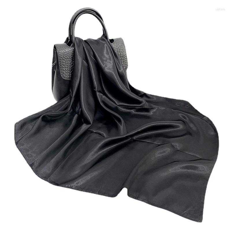 

Scarves 2022 Autumn 25 Color Silk Scarf Ladies 90 90cm Soild Soft And Smooth Square Women's Outdoor Decorate Wrap Girl