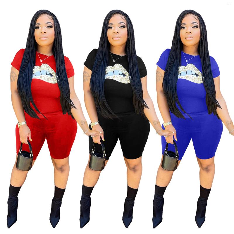 

Women' Tracksuits 2022 Spring And Autumn Women' Leisure Fashion Printed Sports T-Shirt With Cotton Fabric Two-Piece Set 8008, Black