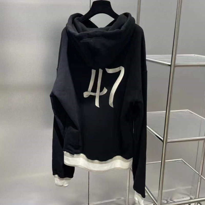 

D designer hoodie mens sweatshirt Letter Embroidery hooded sweater men women Loose Oversize Pullover coat Cotton Long Sleeve hoody, Black