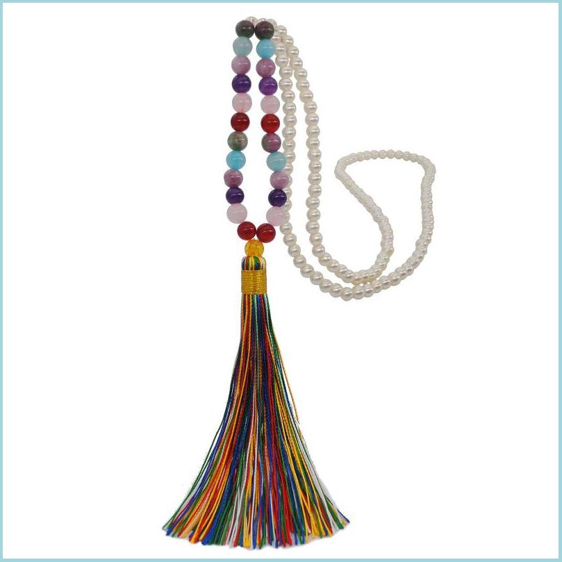 

Beaded Necklaces Of The Latest Long Natural Stone Necklace Amazon Agate Pearl Tassel Hand Beaded Sweater Chain 18 Special Pendants D Dhyfw