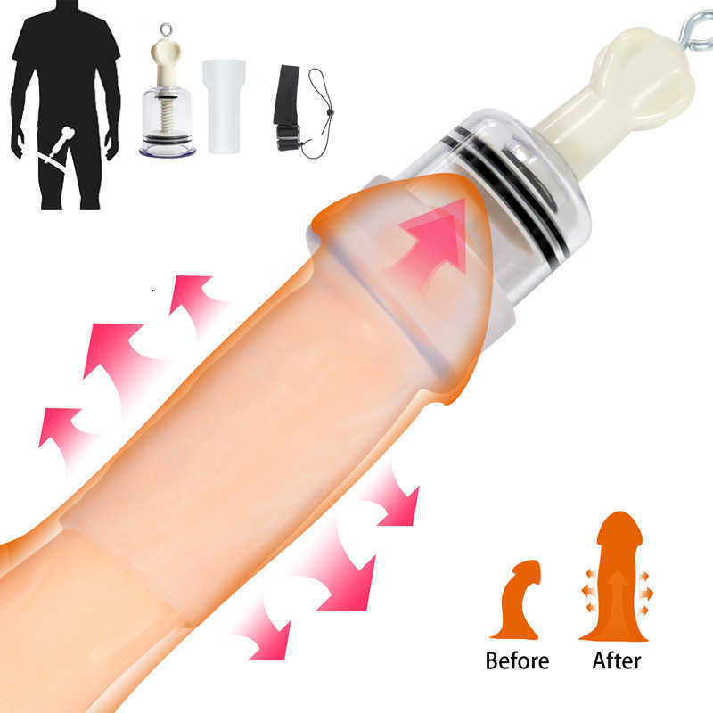 Vibrator Penis Massager Pump Extender Enlargement with Vacuum Cup Belt Stretcher Trainer Sex Toys for Men Dick Enlarger Enhancer Bigger Exerciser-image-808958687