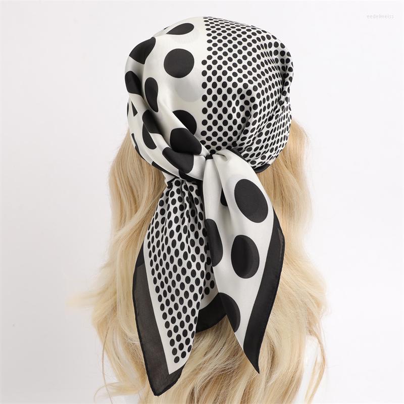 

Scarves Luxury Silk Lady Hair Bands Satin Square Scarf For Women Fashion Neckerchief Female Ribbon Headband Accessories Bandana 2022