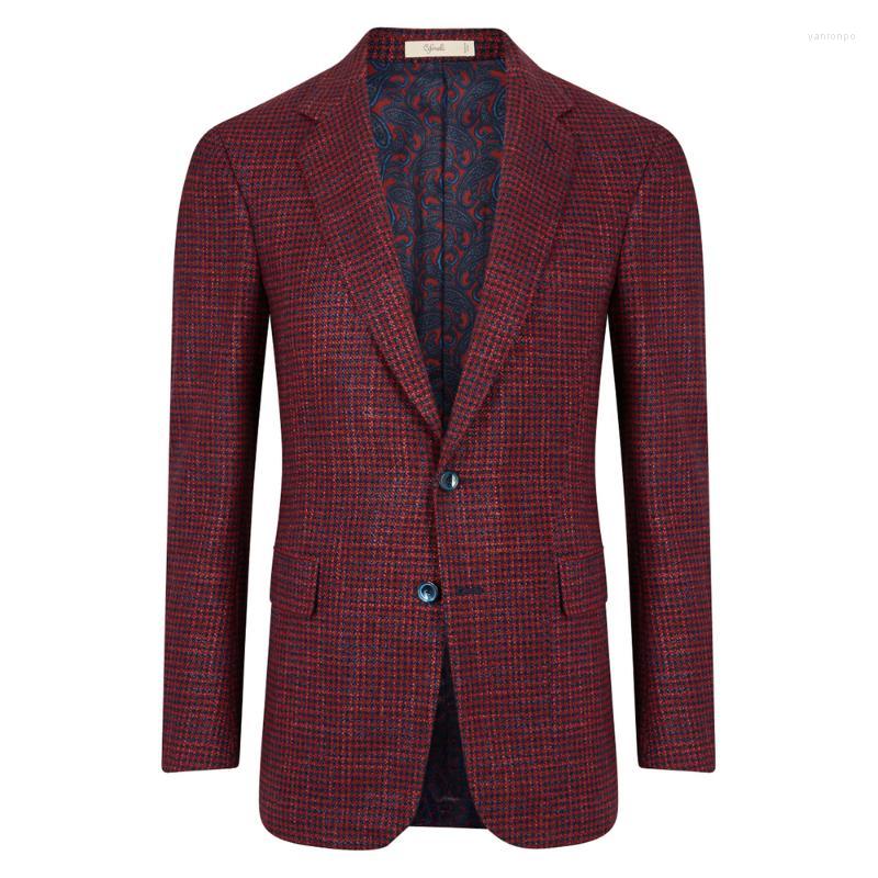 

Men's Suits Men's & Blazers Striped Wine Red Wool Men's Blazer Gentleman Style Custom Stright Formal Singal Breasted Smart Casual, Burgundy