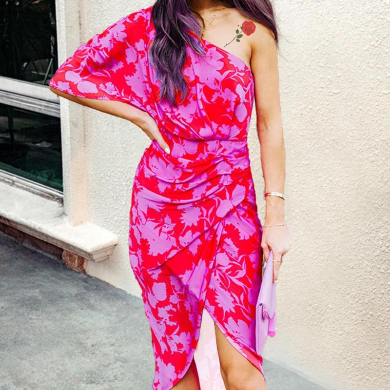 

Casual Dresses One Shoulder Summer Women Maxi Long Y2k Elegant Ladies Party Dress Loose 2022 Woman Fashion, Gray