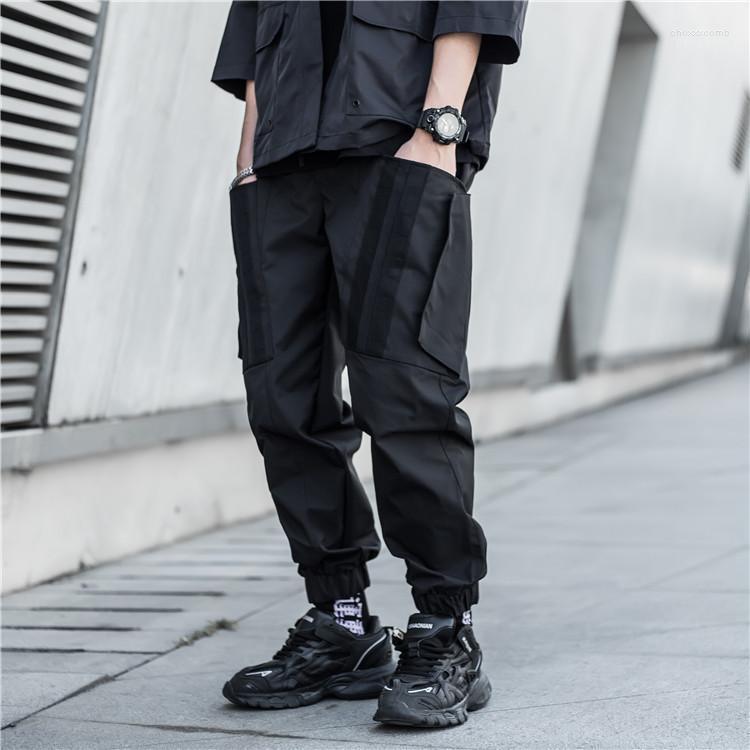 

Men' Pants Mens Joggers Streetwear Patchwork Pockets Cargo Man Harajuku Men Trousers Hip Hop Tactical Function Techwear Men, Black