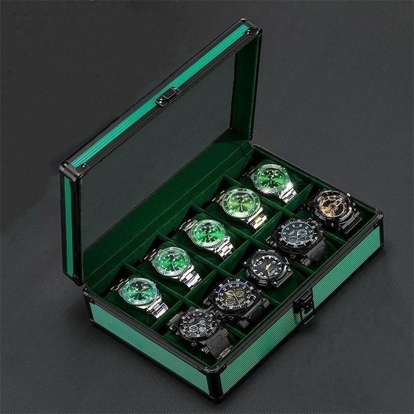 

Watch Boxes Cases 3510 Slots Aluminum Alloy es Case Storage Gold Travel Gift 221010