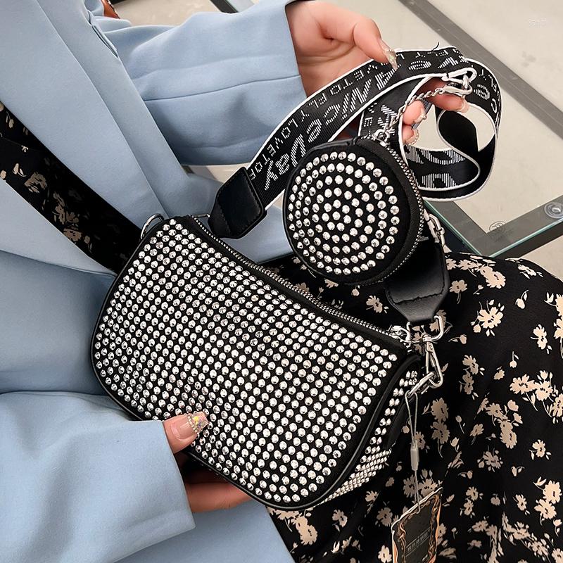 

Evening Bags Original Uoct.all Niche Design 2022 Fashion Spring And Summer High-end Shoulder Bag Wide Strap Messenger, Black