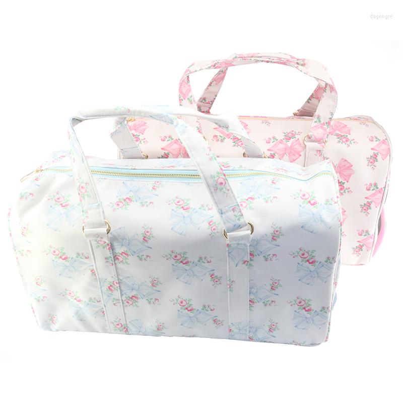 

Duffel Bags Casual Waterproof Nylon Sports Gym Bag Large Capacity Men Women Training Fitness Travel Tote Yoga Mat, Pink bow