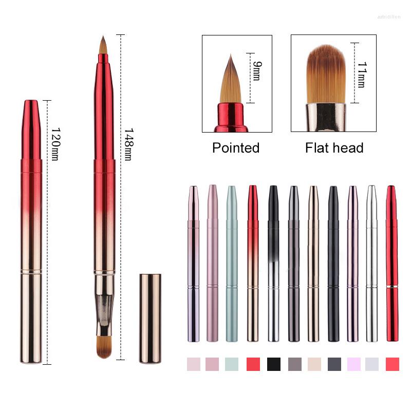 

Makeup Brushes Retractable Lip Brush Metal Double-ended Lipstick Portable Concealer Eyebrow Tool