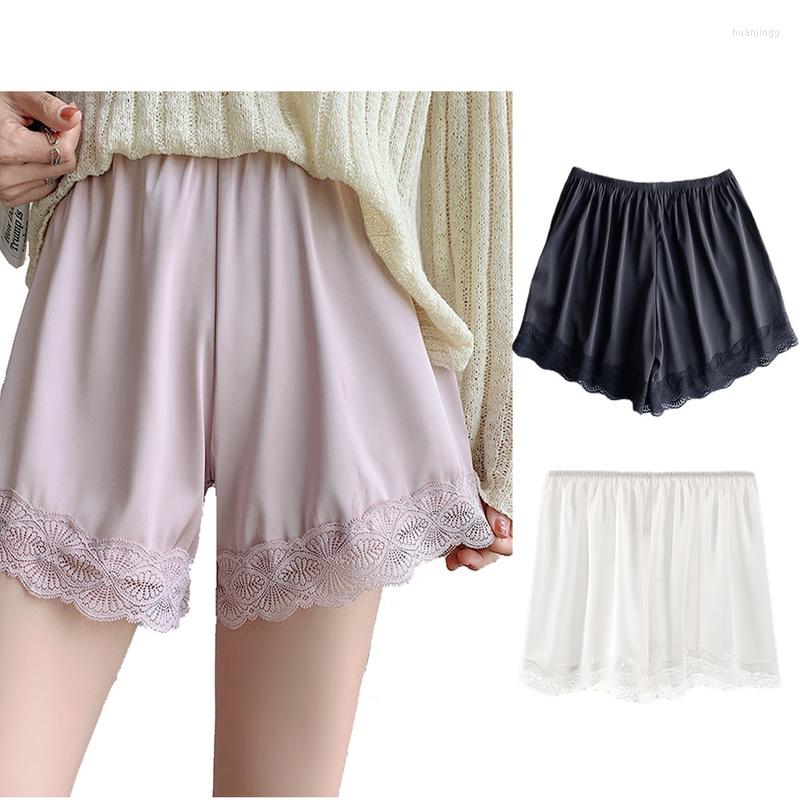 

Women's Panties Half Slip Shorts For Women Pettipants Culotte Safety Ice Silk Underwear Dress Lace Undershorts Yoga Workout, 1pc-black