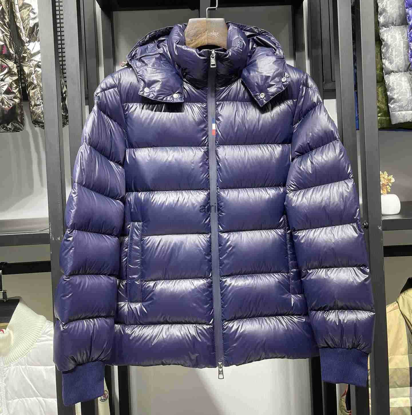 

2023FW heated stripe Solid color Winter lightweight hooded down jackets casual trendy Hoodie cap black puffer jacket mens teddy coat, Blue