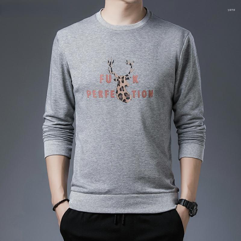 

Men's Hoodies Men Autumn Trendy Sweatshirts Clothing Top Quality Brand Casual Fashion Crewneck Graphic Pullover Hoodie With No Hood, Gray