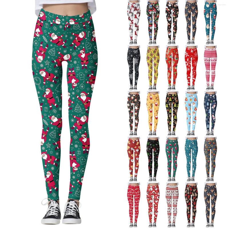 

Women' Leggings Casual Pants For Women Fashion Christmas Pattern Stretch High Waist Floral Printed Yoga Running Daily Fitness, Blue
