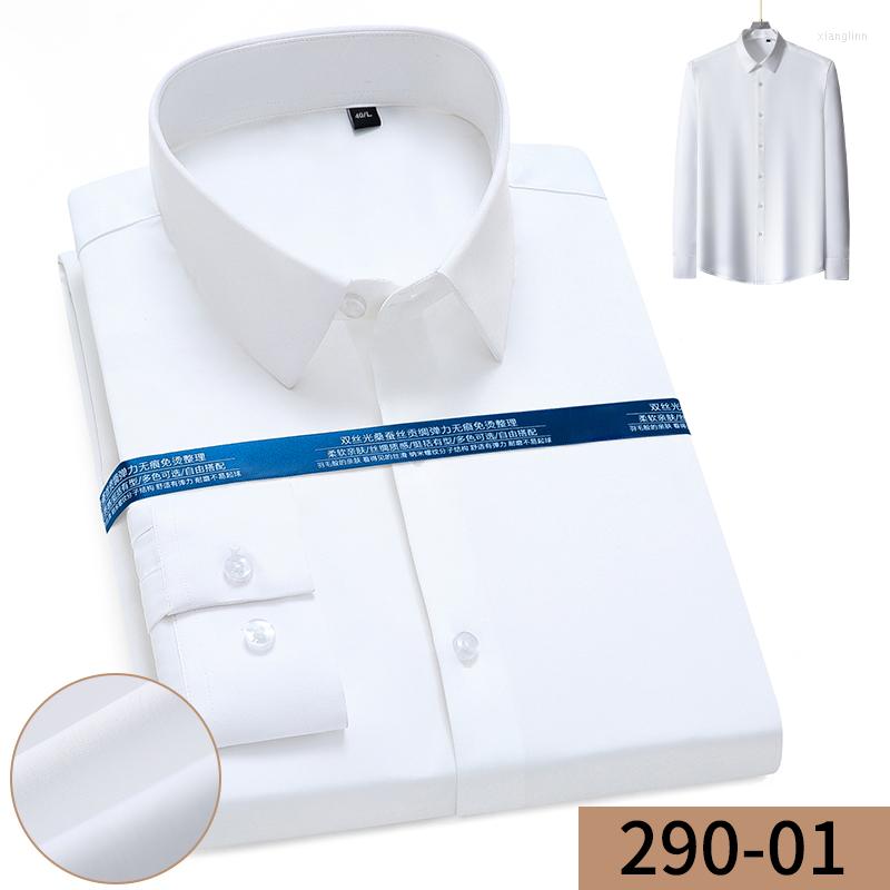 

Men's Casual Shirts 2022 Men Shirt No-Iron Long Sleeve Soft Slim Fit Elasticity Business Work Wedding Cloth Economic Solid SH073, 290-06