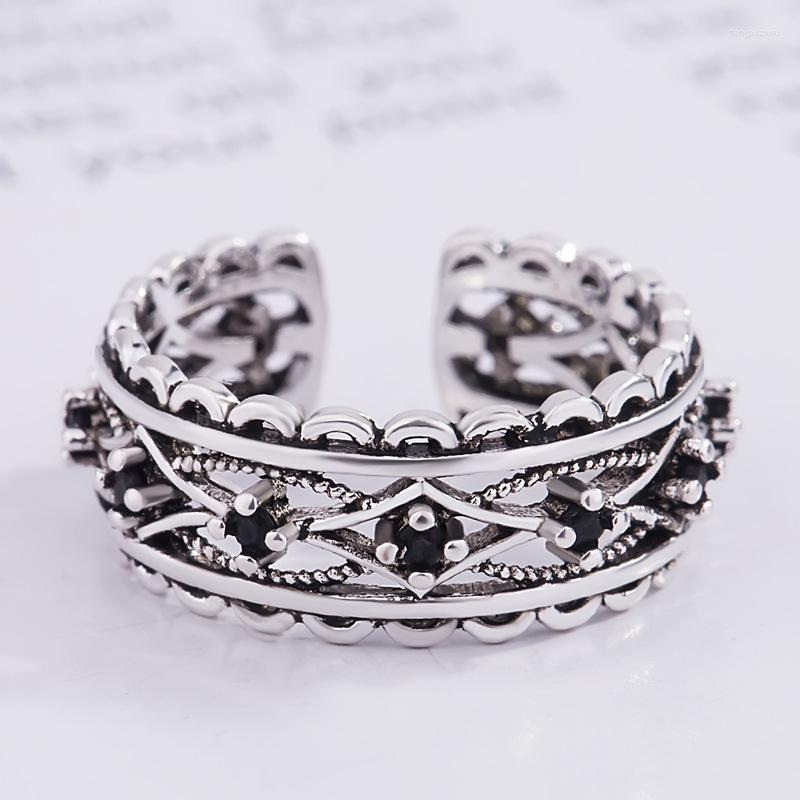

Wedding Rings Summer Vintage Black Zircon For Women Boho Geometric Female Finger Party Bohemian Jewelry Korean Gift