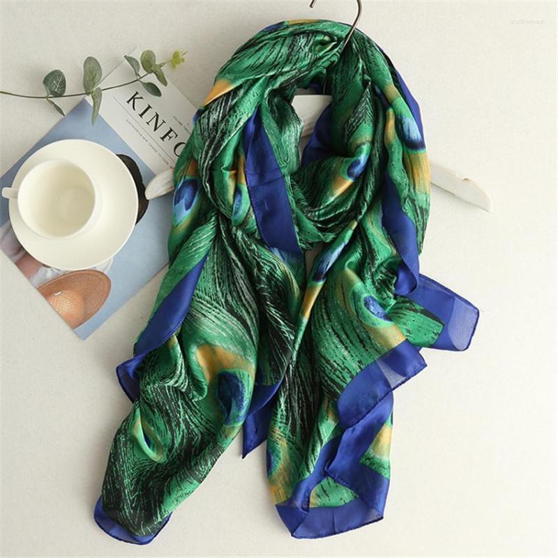 

Scarves 2022 Women Silk Scarf Beach Shawl And Echarpe Luxurious Wrap Designer Plus Size Female Stole Bandana