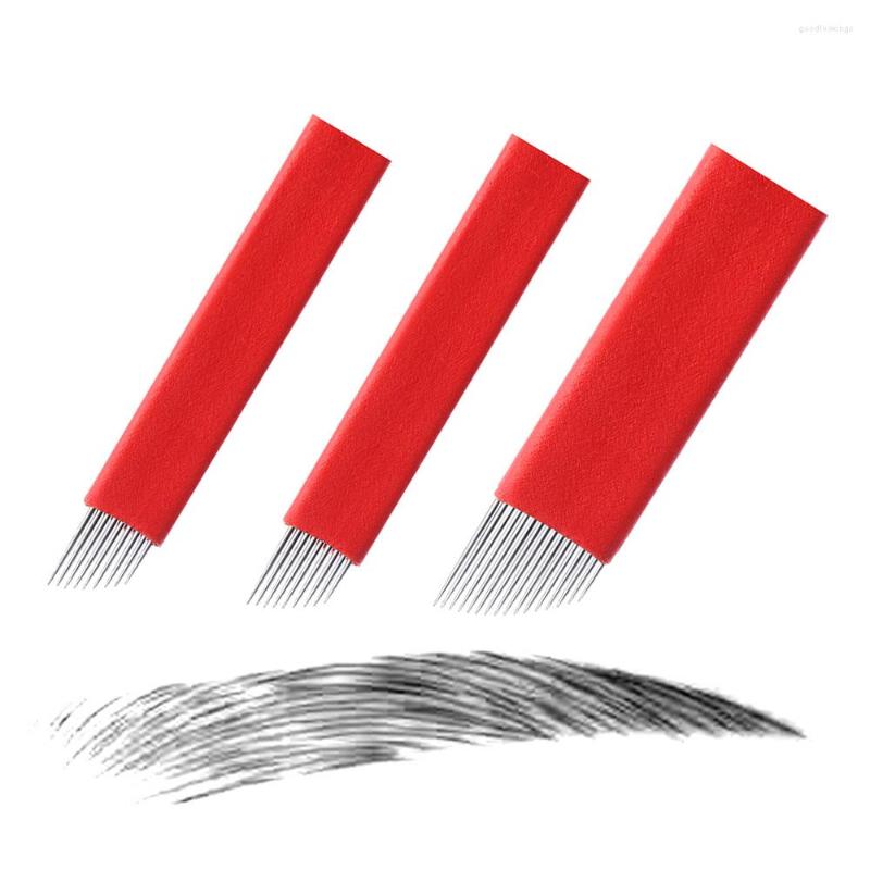 

Tattoo Needles 50pcs Microblading 9pin/16pin Permanent Makeup Eyebrow Lip Blades 3D Embroidery Manual Pen Individual