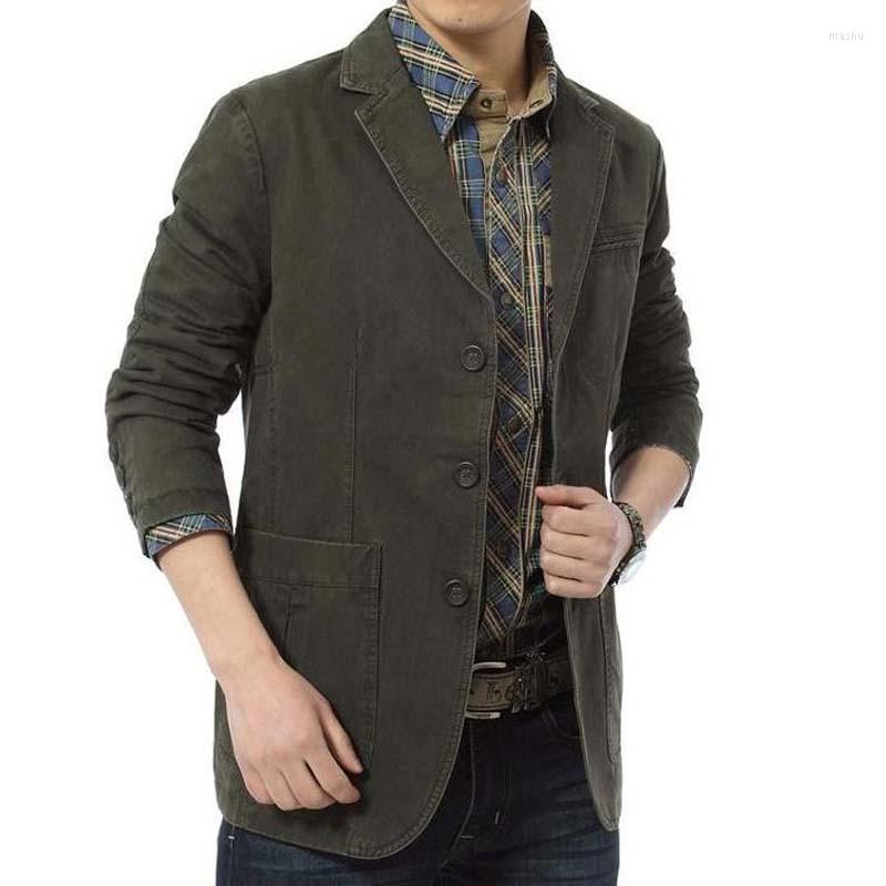 

Men's Suits Autumn Spring Men Blazer Pure Cotton Leisure Suit Business Jacket Men's Tops Plus Size - 4XL, Black