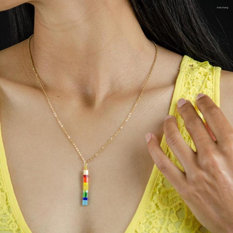 

Pendant Necklaces Go2boho Clavicle Chain Necklace For Women Girl Jewellery Japanese Tila Bead 2022 Boho Rainbow Jewelry Choker