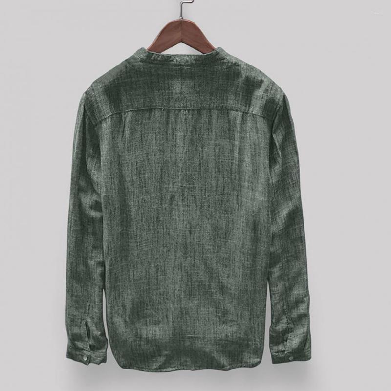

Men's Casual Shirts Chic Autumn Shirt Single-breasted Long Sleeves Plus Size Leisure Tops Men, Green