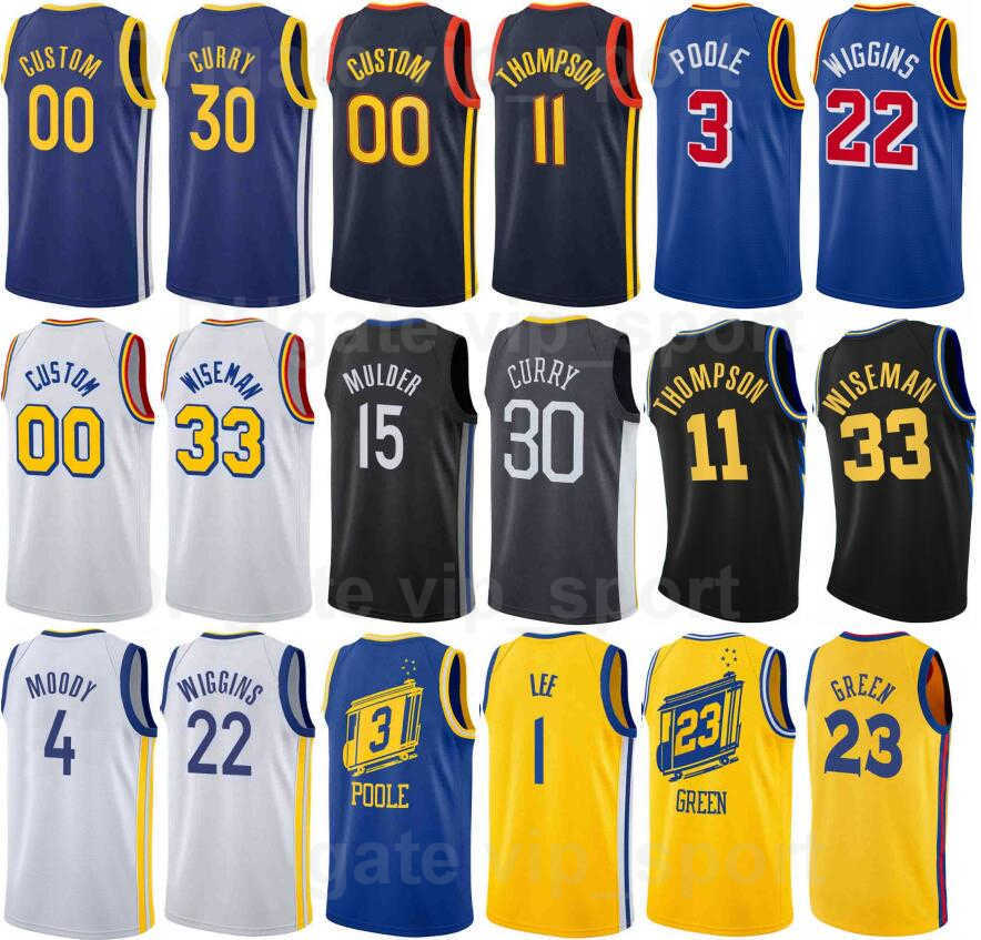 

Customize 75th Anniversary Basketball Print Draymond Green Jersey 23 Andrew Wiggins 22 Stephen Curry 30 Poole 3 Damion Lee 1 Klay 11 Thompson Nemanja, 75th black
