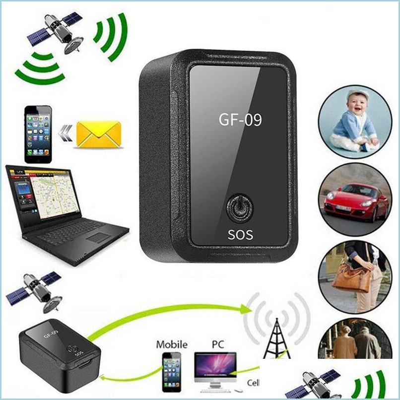 

Car Gps Accessories Gf-09 Mini Gps Tracker App Remote Control Anti-Theft Device Gsm Gprs Locator Magnetic Voice Recording Pickup Dro Dh1Z6