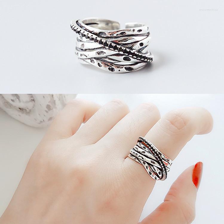 

Wedding Rings Brand Gothic Silver Color Irregular Chains For Women Bridal Antique Rock Jewelry 2022