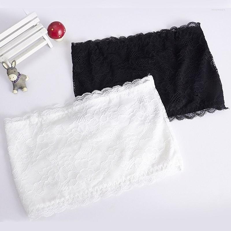 

Bustiers & Corsets Bandeau Women Bras Summer Style Floral Everyday Worsted Lace Crop Boob Tube Top Bra Strapless Seamless Nude, Black