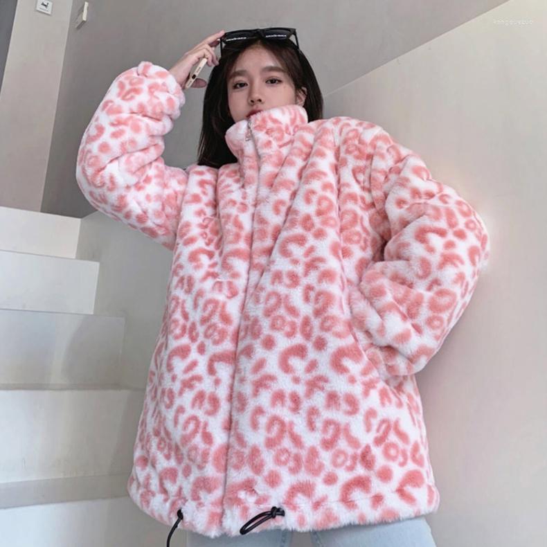 

Women' Fur Women' Sweet Faux Leopard Jacket Autumn Winter Cozy Soft Long Sleeve Loose Hairy Lady Thick Warm Furry Outwear Top, Khaki