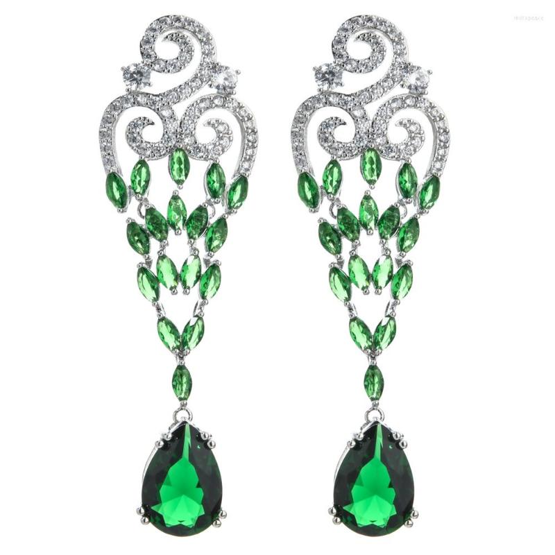 

Stud Earrings European And American Fashion Temperament Long Water Drop A Variety Of Colors Zircon Tassel Gifts For Women/girls