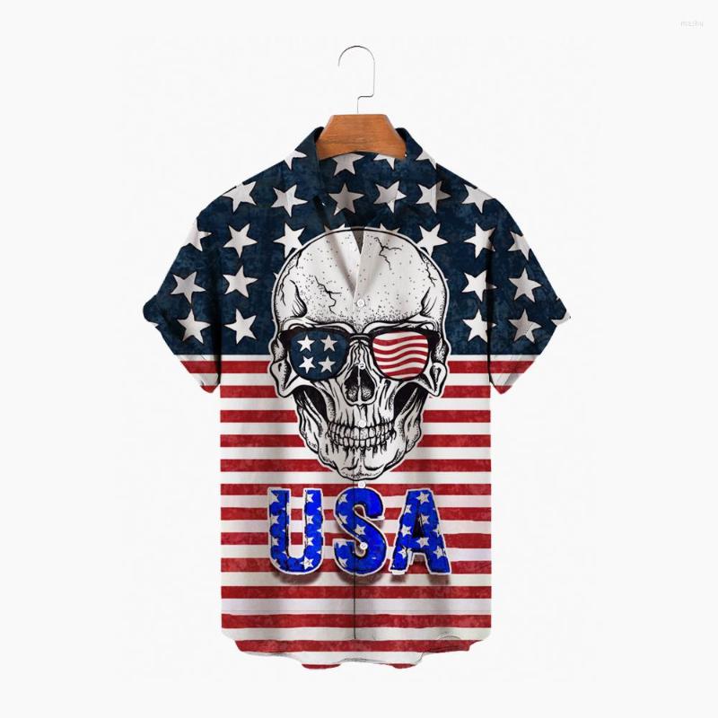 

Men' Casual Shirts Men' Hawaiian Shirt Short Sleeve American Flag Eagle Style Summer Beach Top 2022, Zl-610